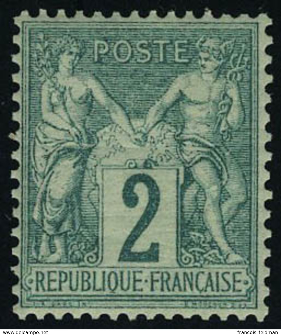 Neuf Avec Charnière N° 62, 2c Vert Excellent Centrage, Cl, Superbe, Signé Brun - Altri & Non Classificati