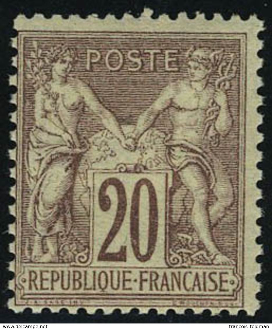 Neuf Sans Charnière N° 67, 20c Brun Lilas Type I TB - Altri & Non Classificati