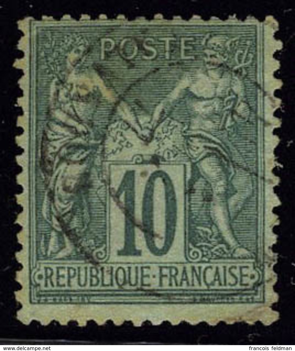 Oblitéré N° 76, 10c Vert Type II, T.B. - Altri & Non Classificati