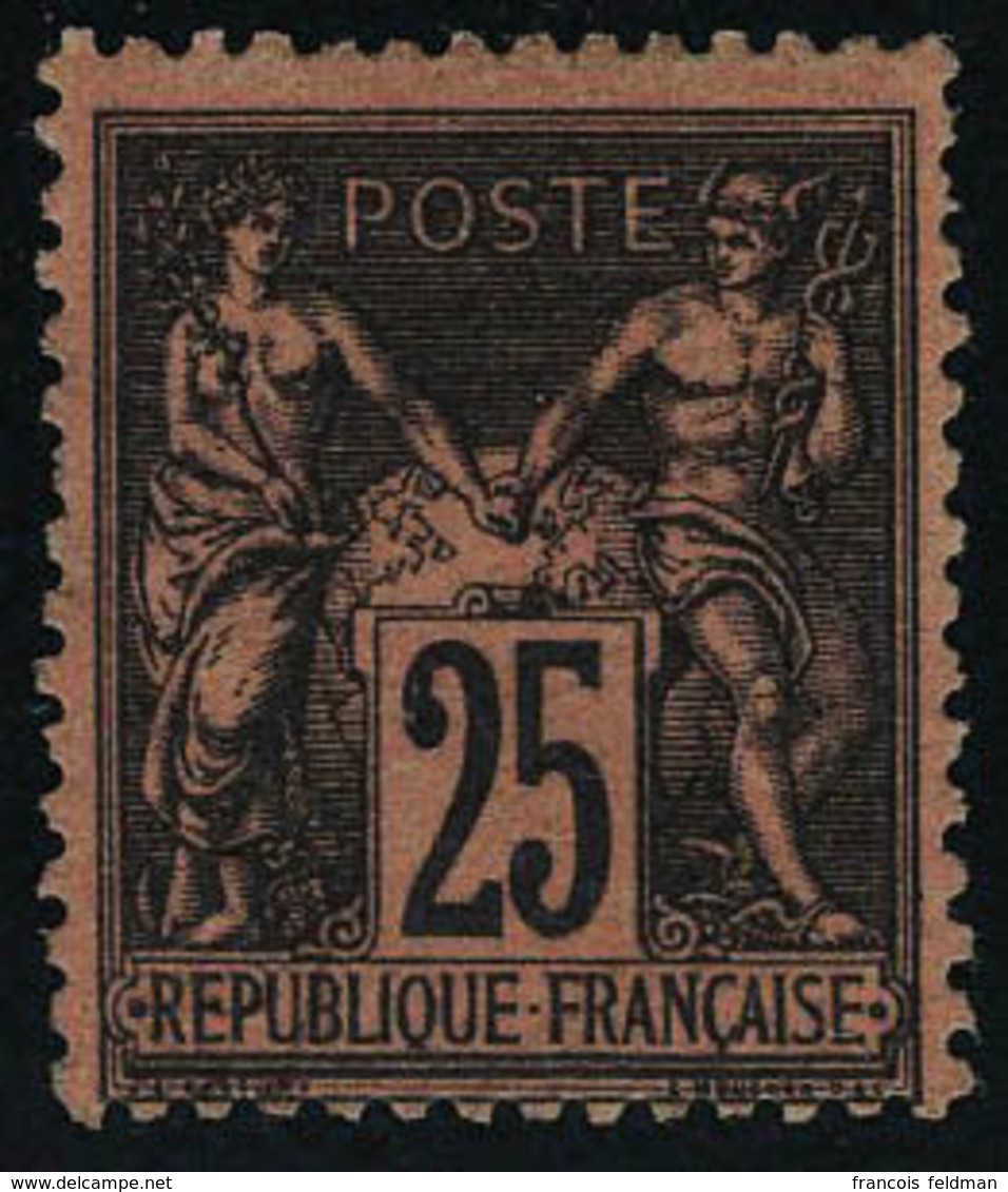 Neuf Avec Charnière N° 91, 25c Noir Sur Rouge, T.B. - Altri & Non Classificati