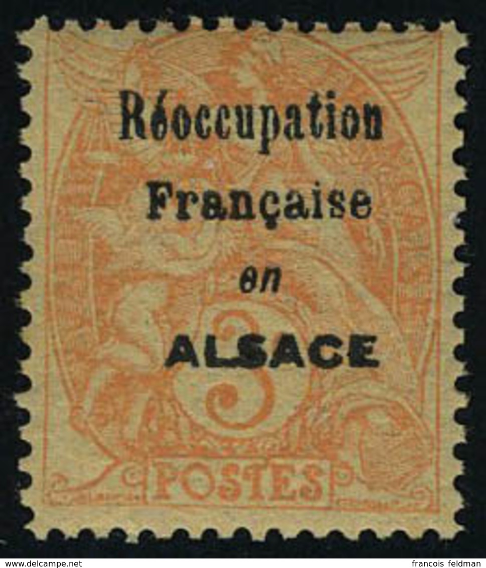 Neuf Sans Charnière N° 109e, 3c Blanc Papier GC Surcharge Réoccupation En Alsace, T.B. Maury - Altri & Non Classificati