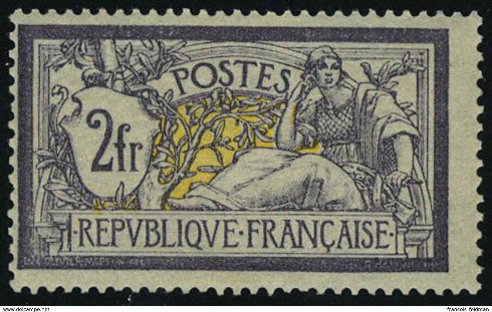 Neuf Sans Charnière N° 122, 2f Merson Fraicheur Postale Superbe, Certificat Schollmeyer - Altri & Non Classificati