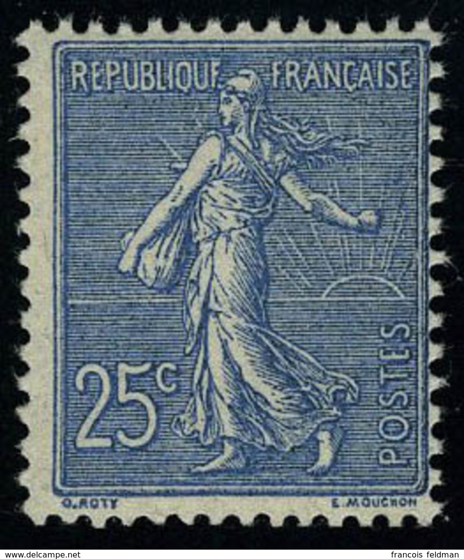 Neuf Sans Charnière N° 132a, 25c Bleu Foncé Semeuse Lignée, T.B. - Sonstige & Ohne Zuordnung