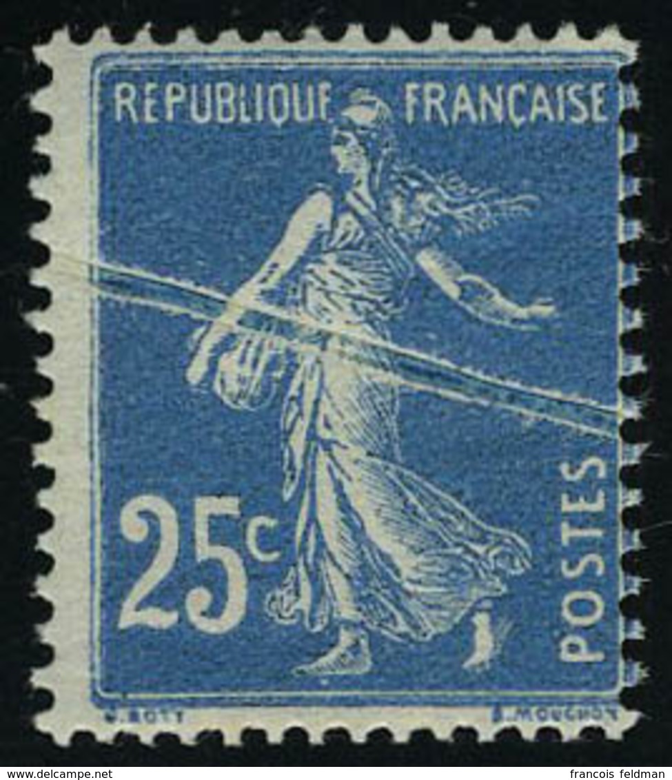 Neuf Sans Charnière N° 140, 25c Bleu Pli Accordéon, T.B. - Altri & Non Classificati