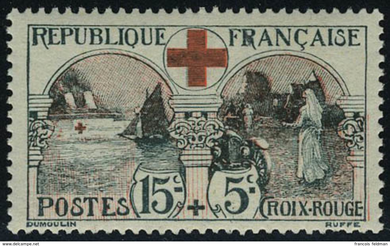 Neuf Sans Charnière N° 156, 15c + 5c, Croix Rouge, Très Bien Centré TB - Altri & Non Classificati