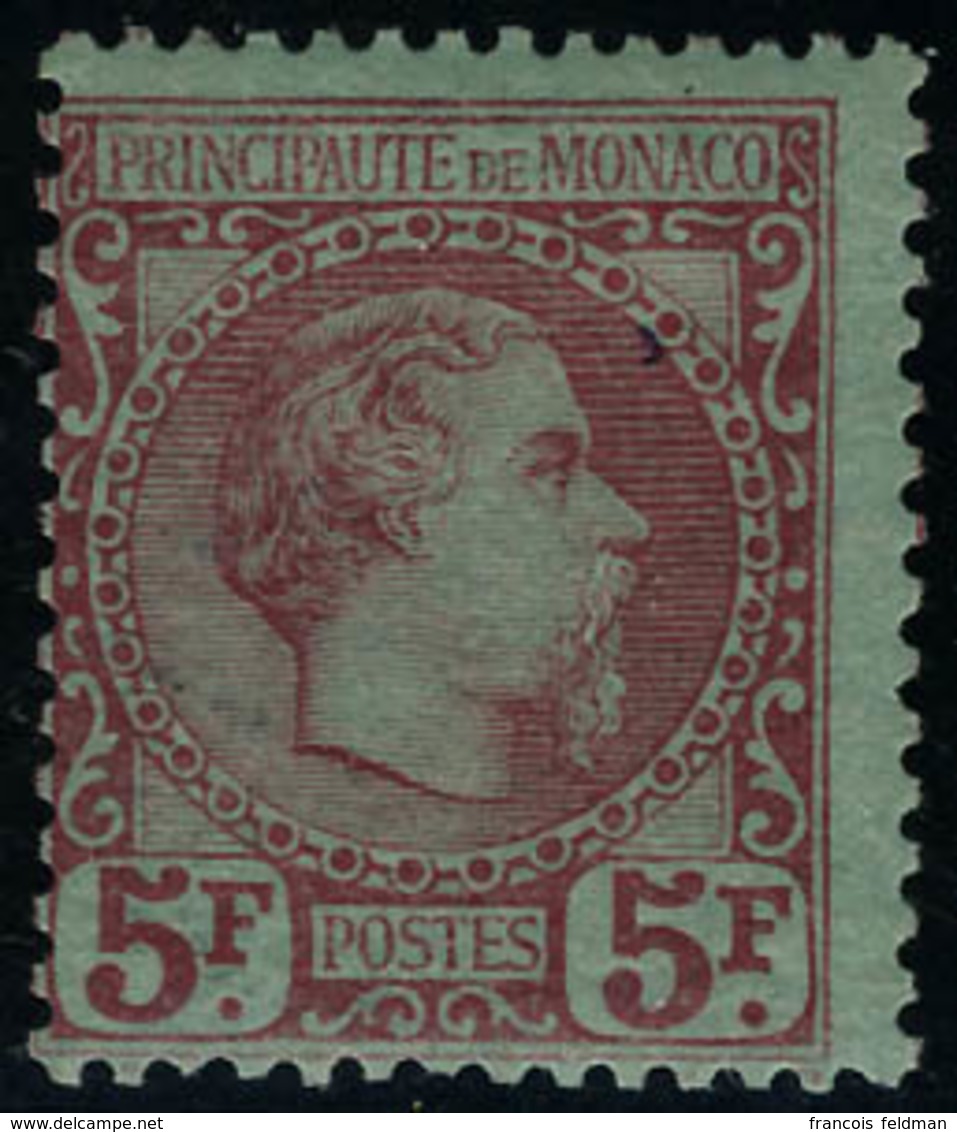 Neuf Avec Charnière N° 10. 5f Carmin Sur Vert, Couleur Foncé Exceptionnelle, Cl, Superbe, Certificat Holcombe. - Altri & Non Classificati