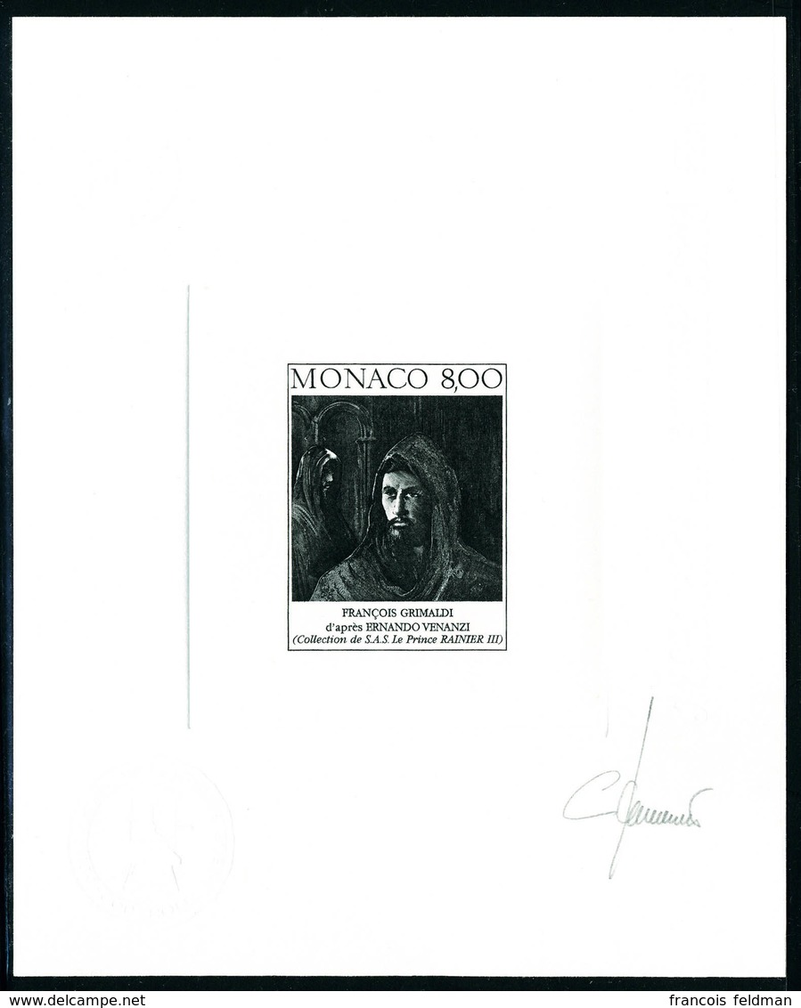 N° 2127, Portrait De François Grimaldi, 2 épreuves D'artiste En Noir (positif + Negatif) Signées Par Le Graveur, T.B. - Altri & Non Classificati