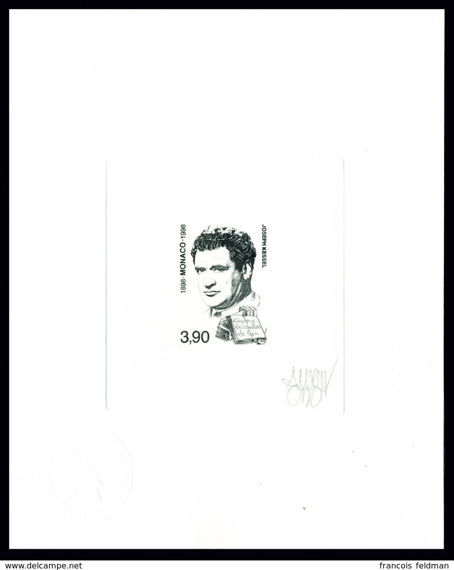 N° 2155, Joseph Kessel, 2 épreuves D'artiste (positif + Négatif) En Noir Signées Par Le Graveur, T.B. - Altri & Non Classificati