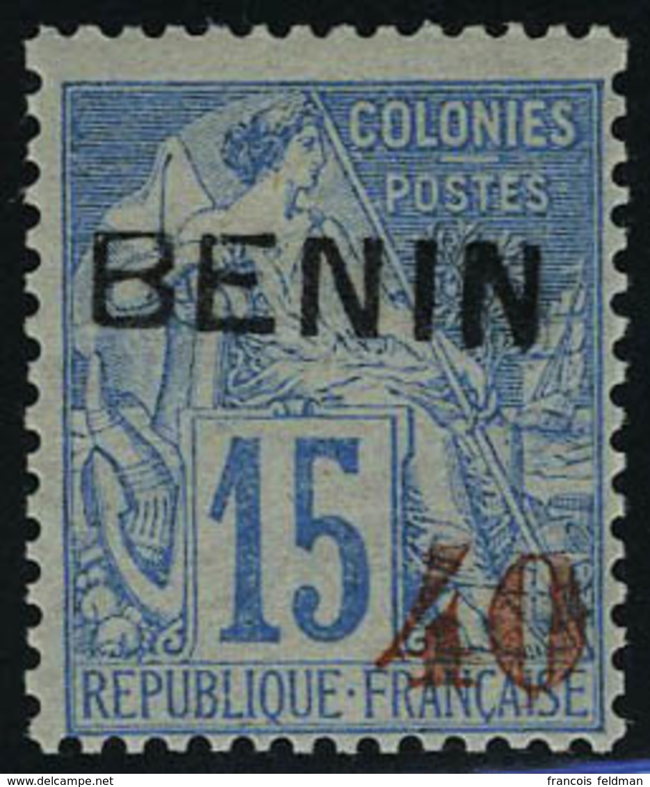 Neuf Avec Charnière N° 15, 40 Sur 15c Bleu TB Signé JF Brun - Altri & Non Classificati