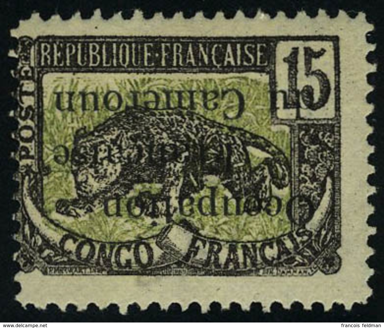 Neuf Avec Charnière N° 57a, 15c  Occupation Francaise Du Cameroun Surcharge Renversée, T.B. - Altri & Non Classificati