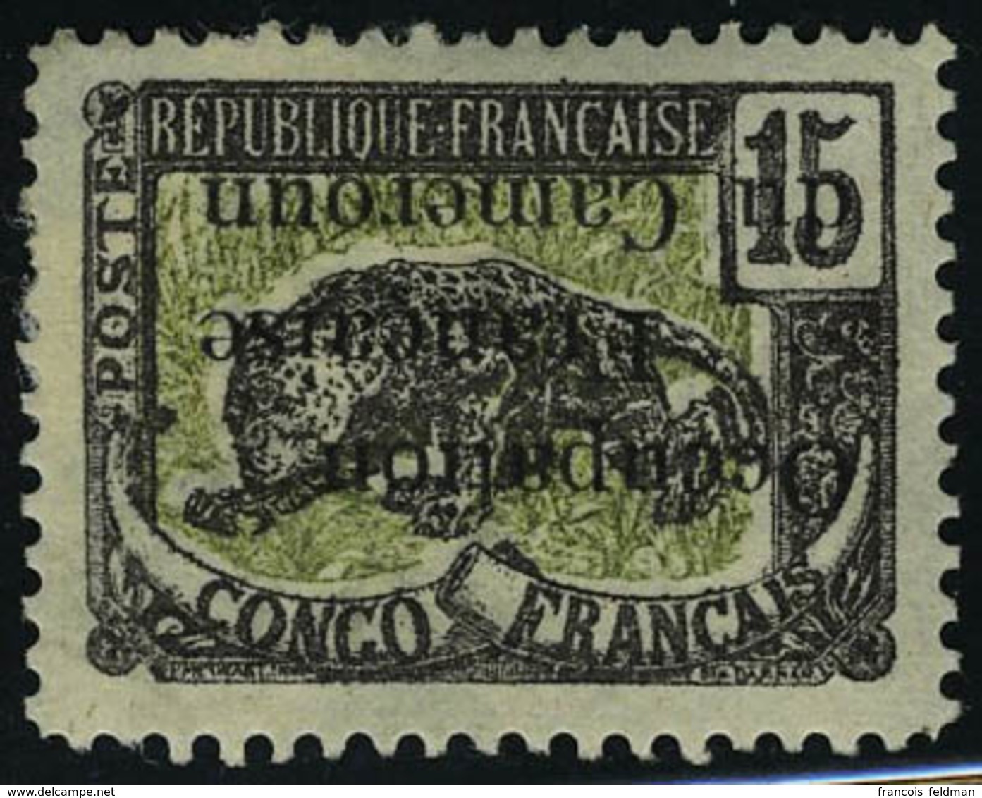 Neuf Avec Charnière N° 57a, 15c Occupation Francaise, Surcharge Renversée,  TB Signé A Brun - Altri & Non Classificati