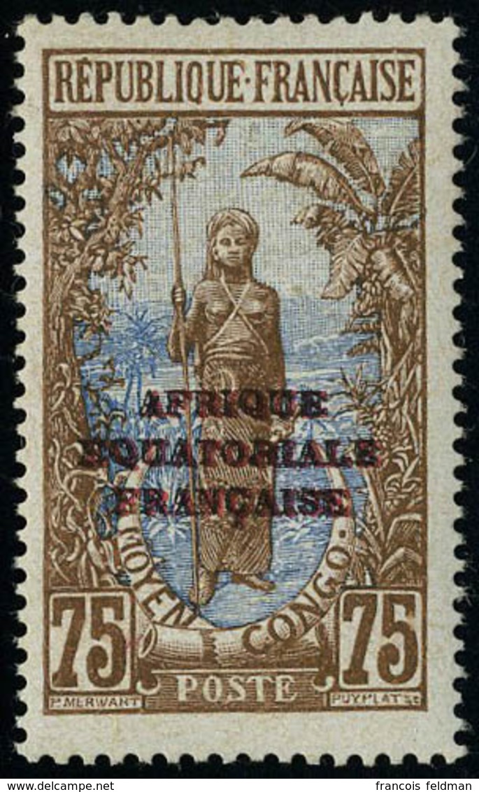 Neuf Sans Charnière N° 85a, 75c Double Surcharge, Afrique ... Noire + Rouge Gomme Coloniale T.B. - Altri & Non Classificati