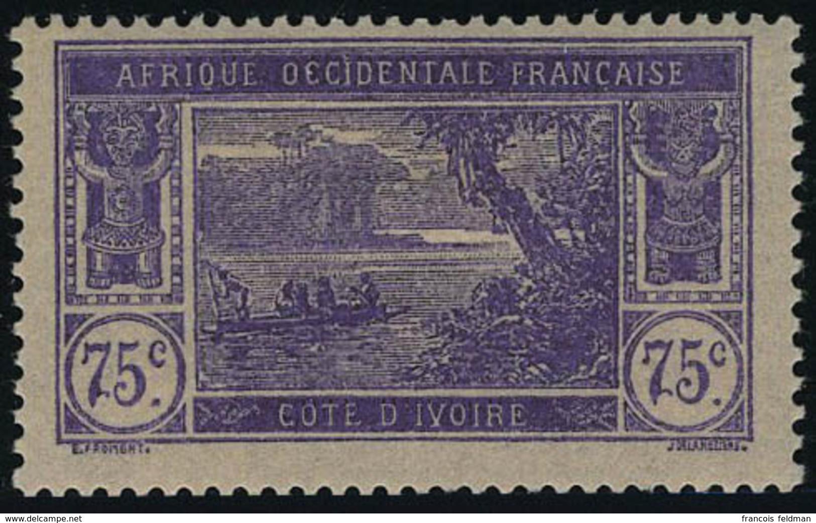 Neuf Avec Charnière N° 59a, 75c Violet Sur Rose Sans Surcharge T.B. - Altri & Non Classificati