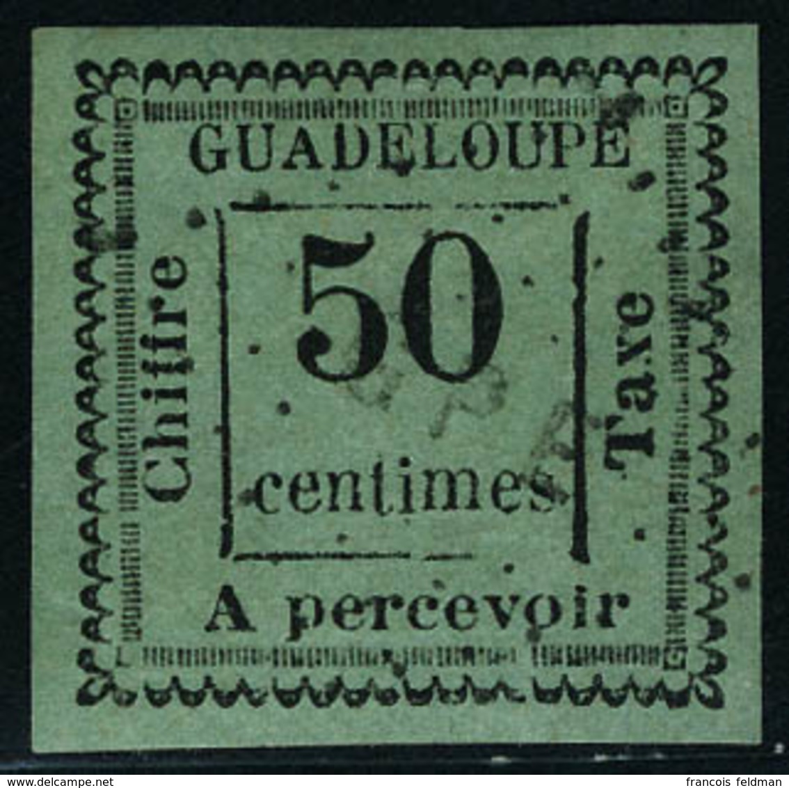 Oblitéré N° 12a, 50c Vert Bleu, T.B. Signé A Brun Et Calves - Andere & Zonder Classificatie