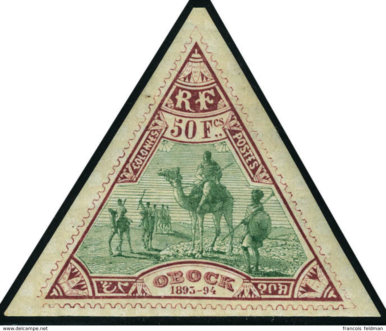 Neuf Avec Charnière N° 63/4, 25f Et 50f Triangulaire, T.B. Certificat Philatelic Foundation - Altri & Non Classificati