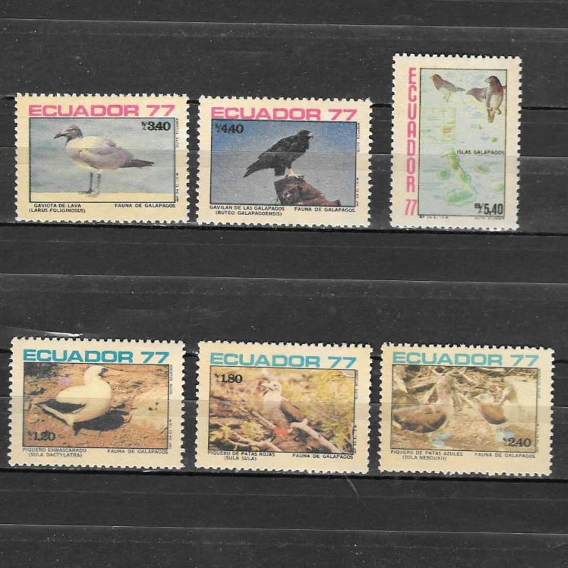 Ecuador 1977  Uccelli Delle Isole Galapagos  Serie Completa Nuova/mnh** 6 Valori - Ecuador