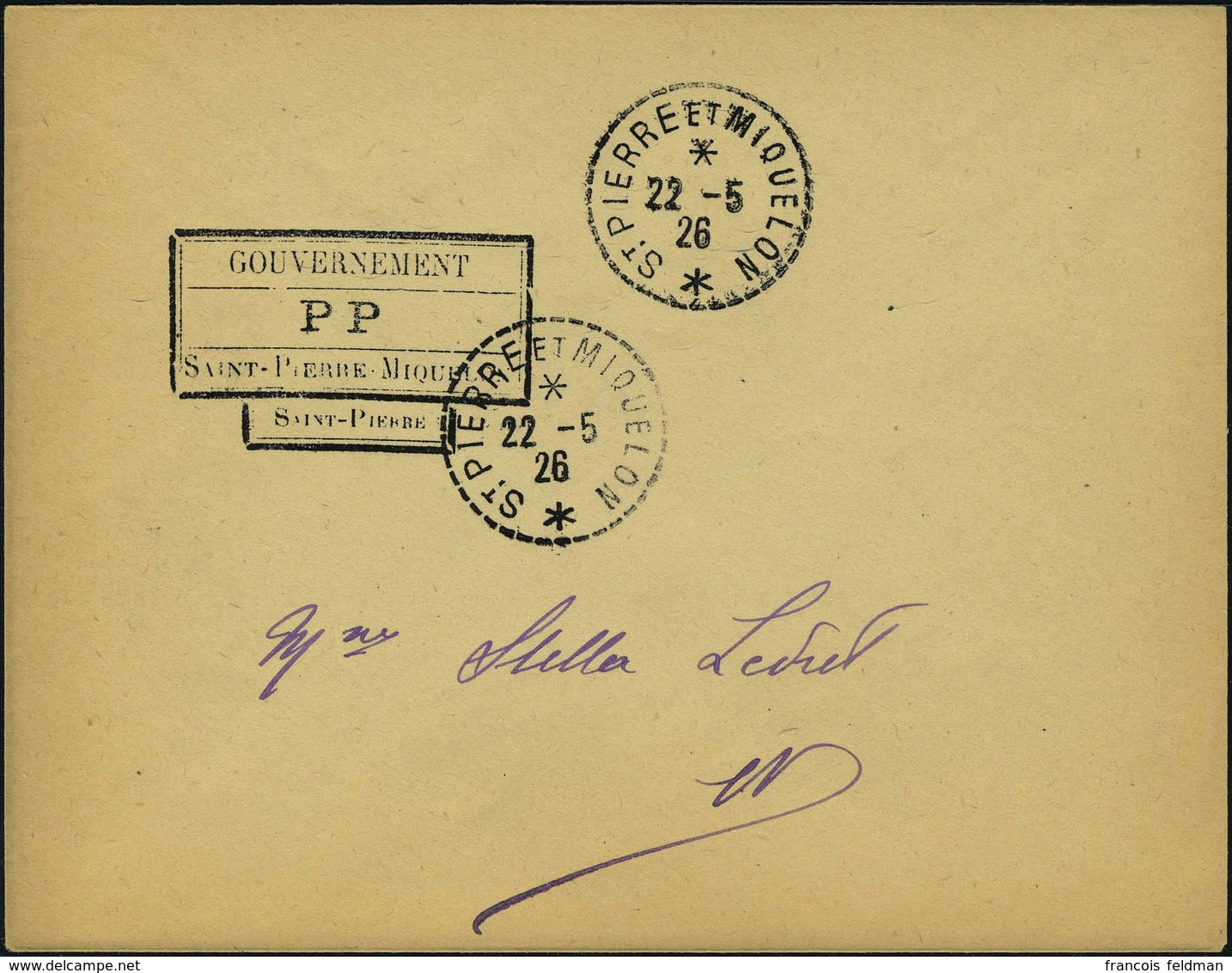 Lettre 2 L Affranchies Avec Cachets Provisoires De 1926, Différentes, 1 Cachet PP, Càd Du 22.5.26 Et L'autre PP 030, Càd - Autres & Non Classés