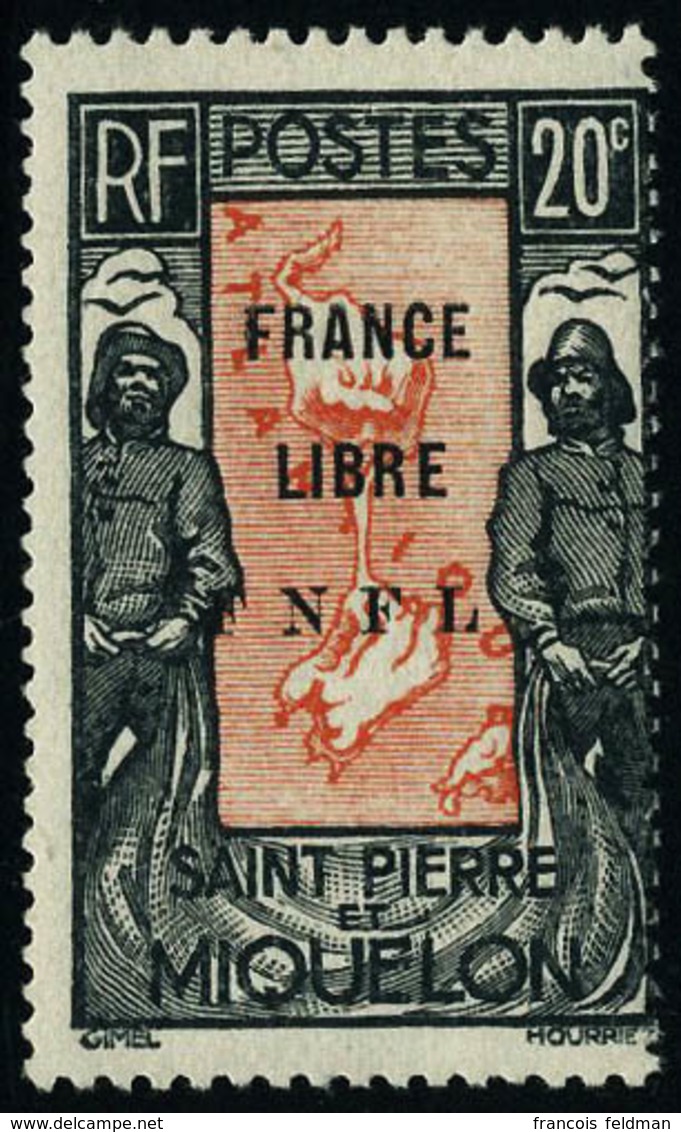 Neuf Avec Charnière N° 285, 20c Noir Et Rouge Orange, France Libre, T.B. - Altri & Non Classificati