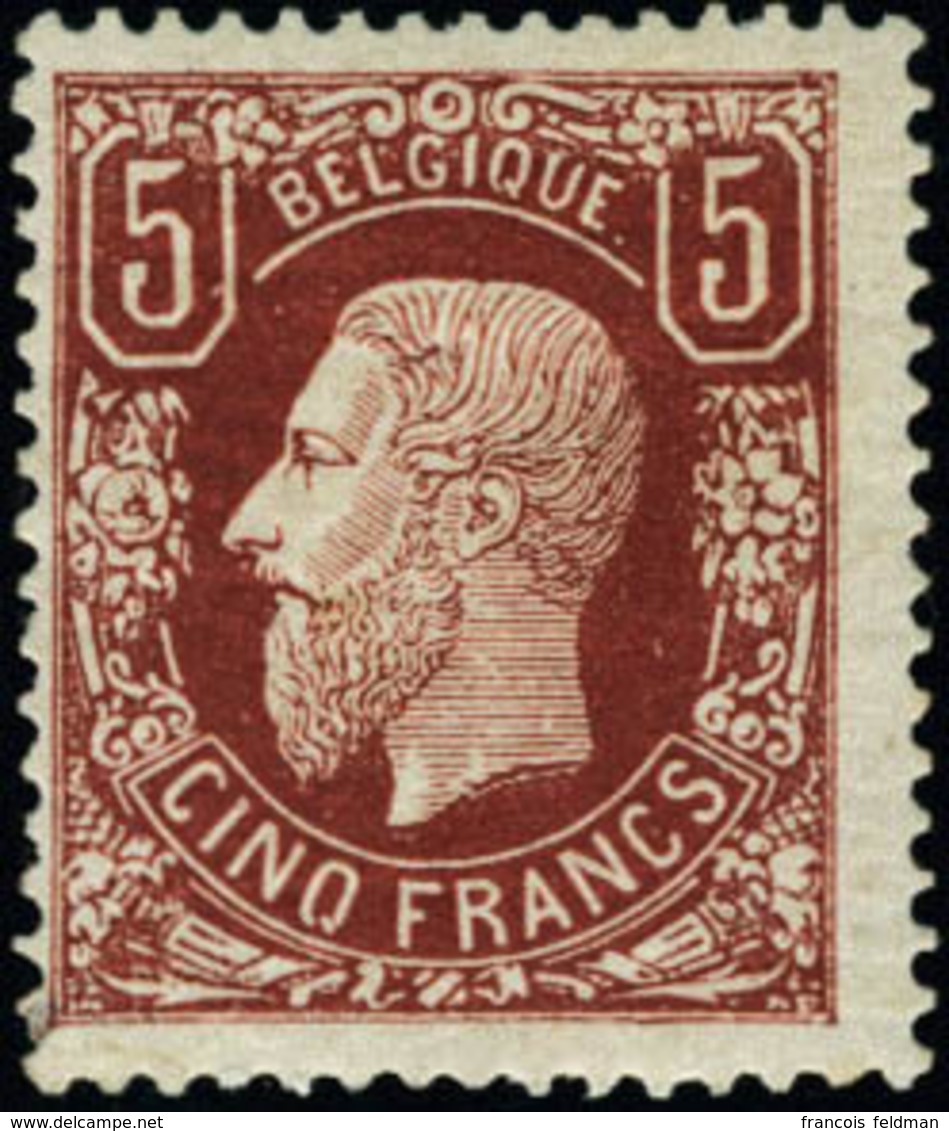 Neuf Avec Charnière N°37. 5f Brun-rouge. Cl. T.B. Signé Calves - Other & Unclassified