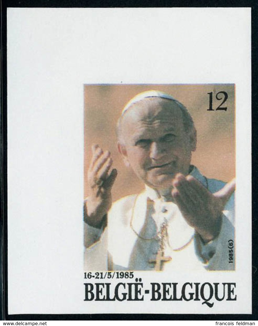 N° 2166, Visite Du Pape Jean Paul II, 1ex ND, Cdf + Le Même En Feuillet Ministériel Noir Avec Cachet à Sec Du Ministère, - Altri & Non Classificati