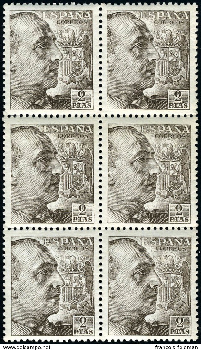 Neuf Sans Charnière N° 791B, 2p Brun Foncé Franco, Dentelé 13 X 31ex Dont 1 Bloc De 20ex TB - Sonstige & Ohne Zuordnung