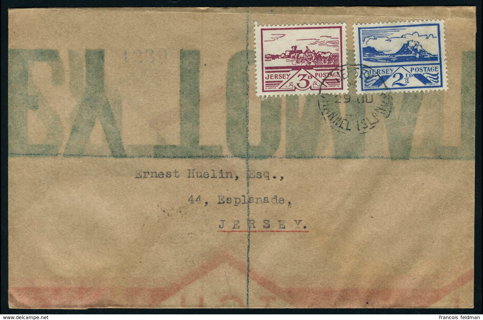 Lettre N° 7 + 8, Les 2 Valeurs Sur LR Càd Jersey 29 JU 1943 Pour Jersey Avec Arrivée Au Verso T.B. - Altri & Non Classificati