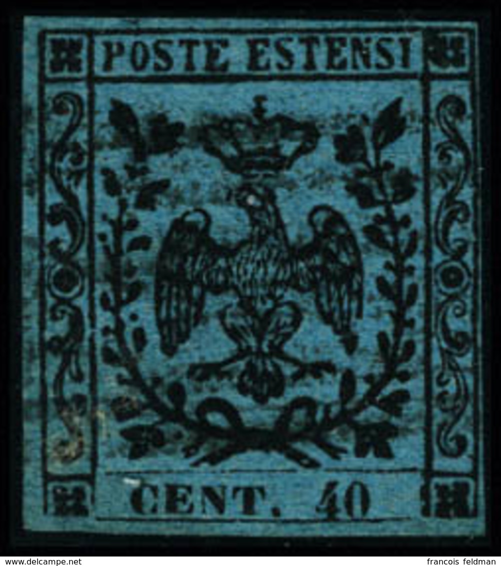 Oblitéré N°5a. 40c Bleu Ciel. T.B. Signé Diéna (Sassone N° 5). - Altri & Non Classificati