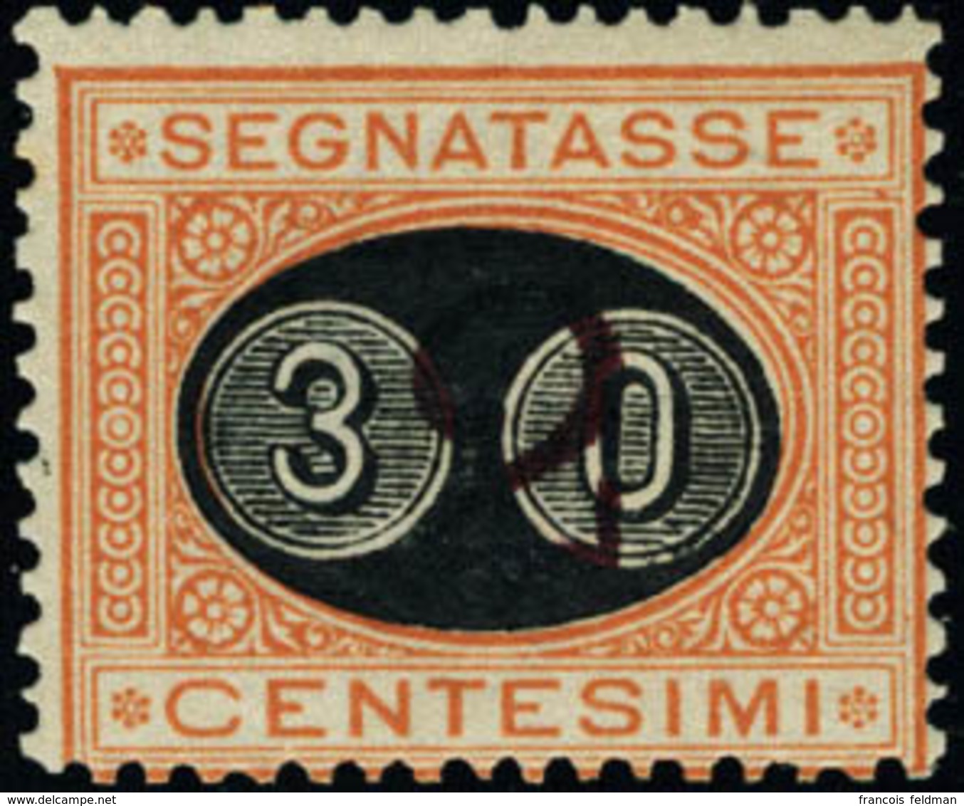 Neuf Avec Charnière N°24. 30 S/2c Orange. Cl. T.B. Signé Fiechi - Altri & Non Classificati