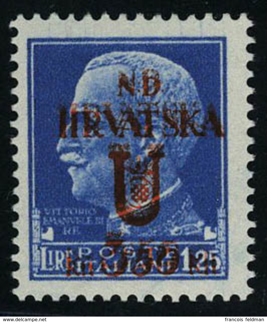 Neuf Sans Charnière Occupation Croate 3.50 Sur 30 Et 3.50 Sur 1.25, Les 2 Ex Double Surcharge, T.B. Rare, Sassone 11a Et - Altri & Non Classificati