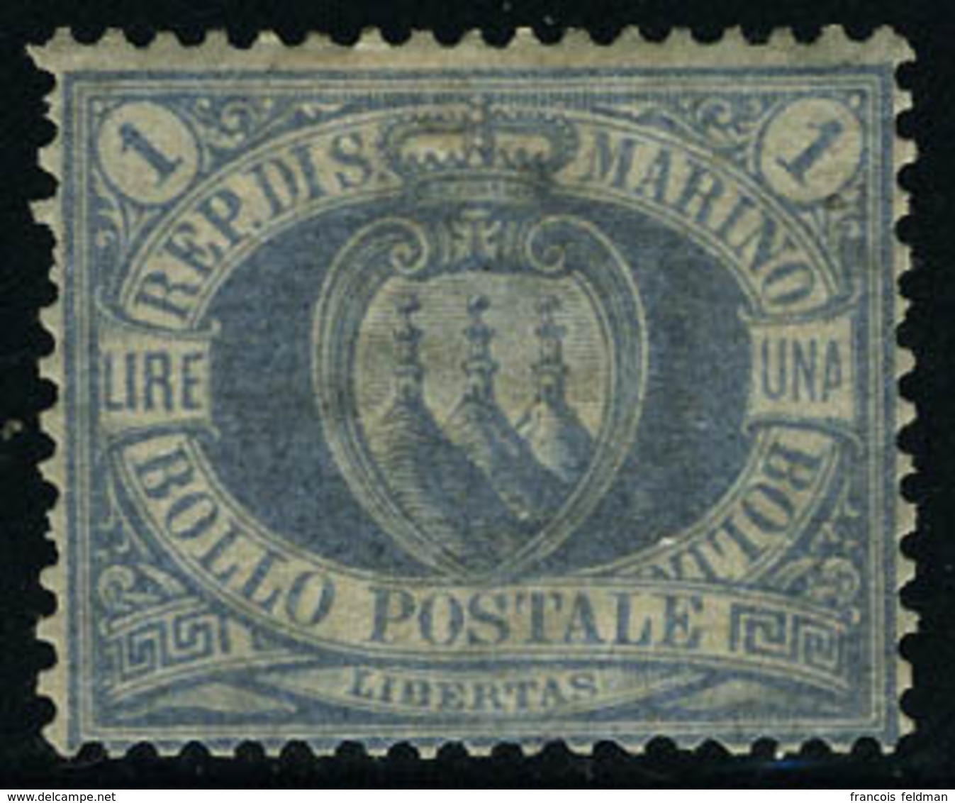 Neuf Avec Charnière N° 31, 1l Bleu Gris, Excellent Centrage, T.B. Sassone 2200 € - Altri & Non Classificati