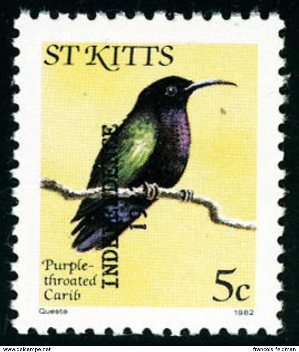 Neuf Sans Charnière N° 535, 5c Oiseau, 2ex Avec Variétés Différentes : Surcharge Verticale De Haut En Bas Et De Bas En H - Altri & Non Classificati