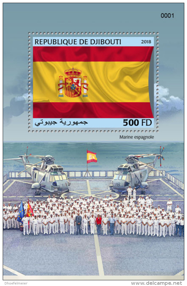 DJIBOUTI 2018 MNH** Spanish Flag Spanische Fahne Drapeau Espagnol S/S - OFFICIAL ISSUE - DH1829 - Francobolli