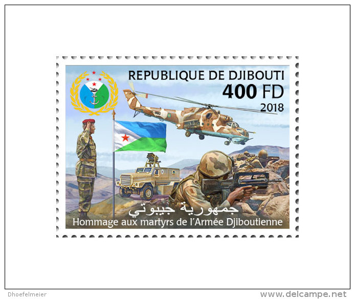 DJIBOUTI 2018 MNH** Djibouti Flag Fahne Drapeau De Djibouti 1v - IMPERFORATED - DH1829 - Francobolli