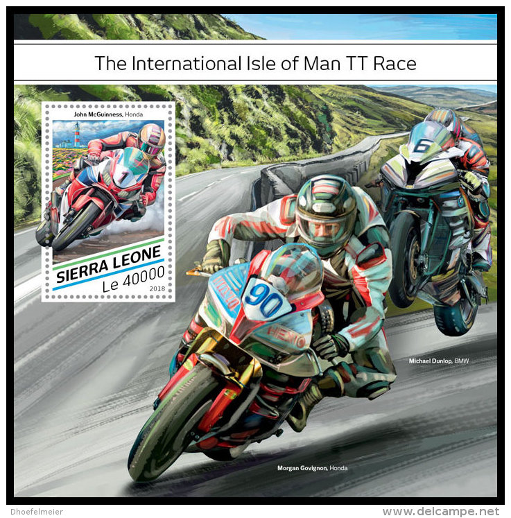 SIERRA LEONE 2018 MNH** Isle Of Man TT Race Motorcycles Motorräder Motos S/S - IMPERFORATED - DH1829 - Moto