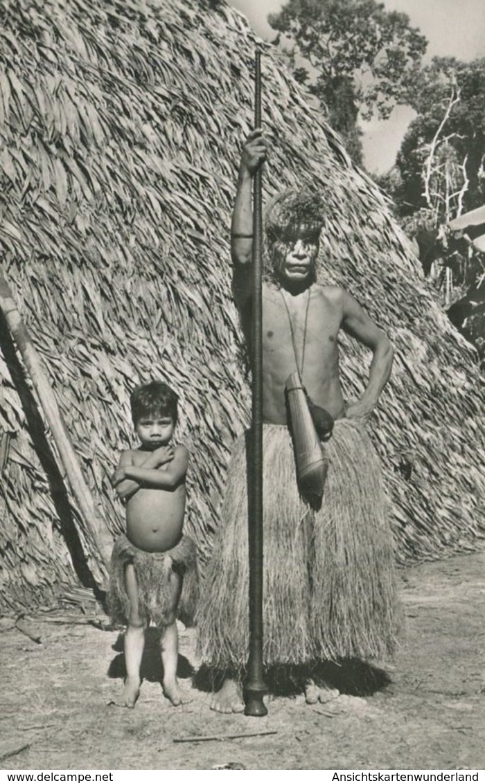 004847  Rio Amazonas - Jefe De La Tribu De Los Yaguas Con Su Hijo - Peru