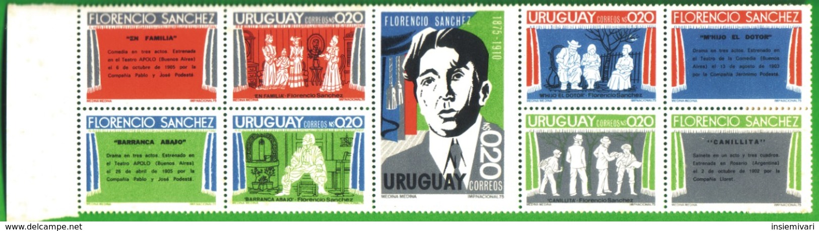 URUGUAY 1975-Centenario Della Nascita Di FLORENCIO SANCHEZ. - Uruguay