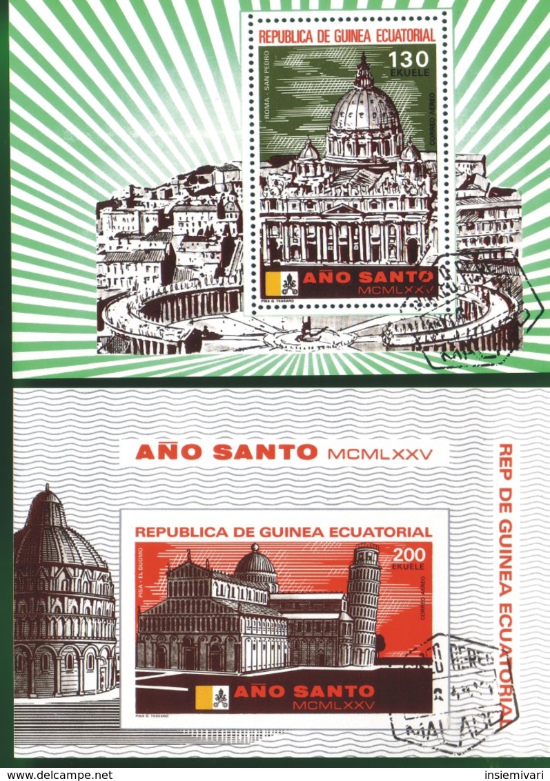 EQUATORIAL GUINEA 1974 - ANNO SANTO - FOGLIETTI E. 130 + E.200. - Guinea Equatoriale