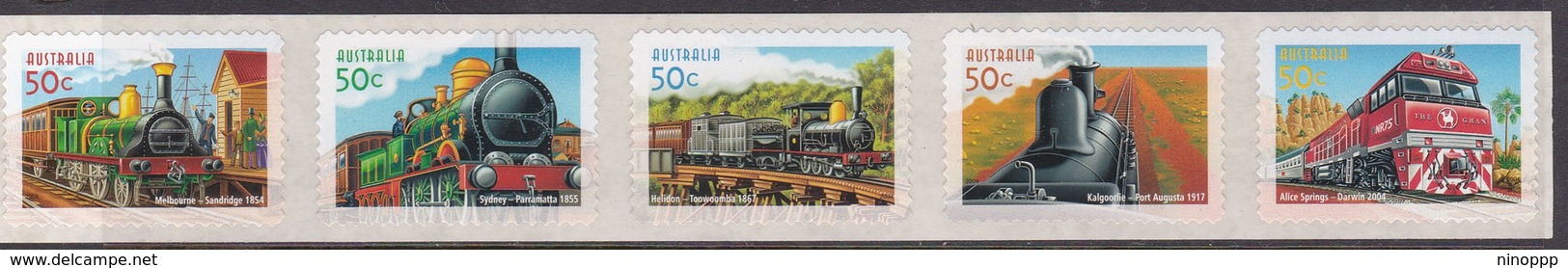 Australia ASC 2138a-2142a 2004 Railways, Peel And Stick, Mint Never Hinged - Ongebruikt