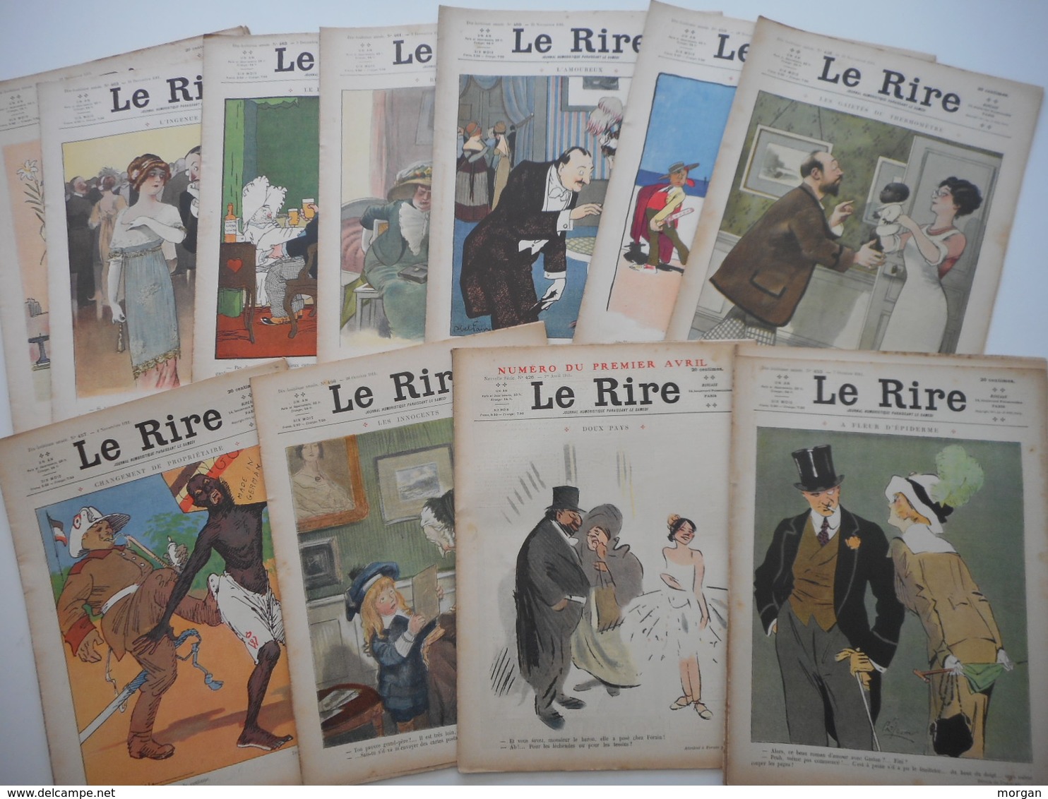 LE RIRE 1911, LOT ANNEE COMPLETE 1911, DU 414 AU 465, ILLUSTRATEURS,  JOURNAL LE RIRE - 1801-1900