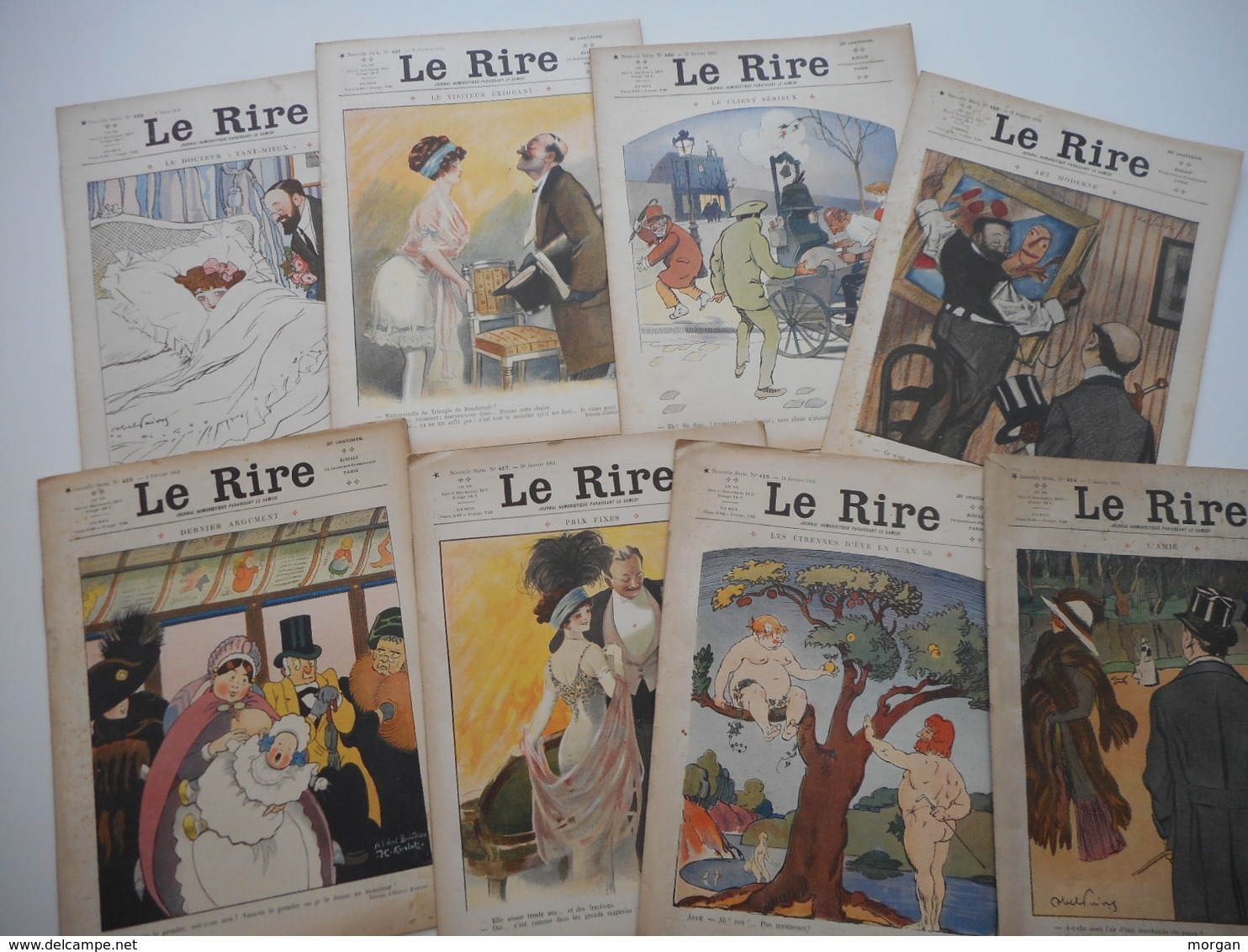 LE RIRE 1911, LOT ANNEE COMPLETE 1911, DU 414 AU 465, ILLUSTRATEURS,  JOURNAL LE RIRE - 1801-1900