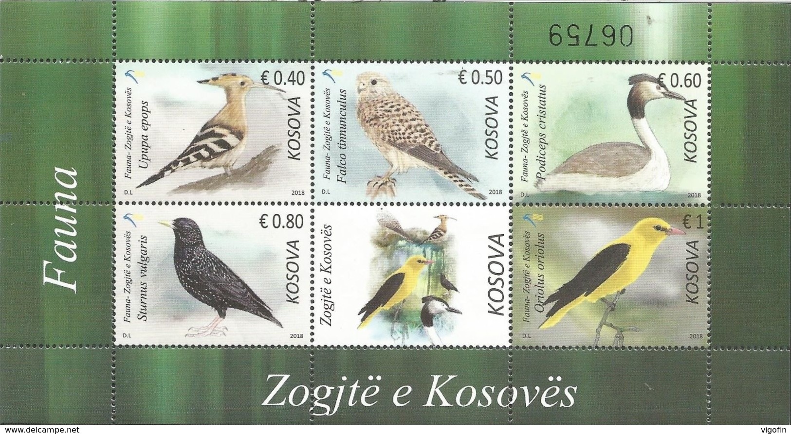 KOS 2018-03 BIRDS, KOSOVO, S/S, MNH - Kosovo