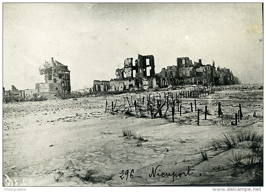 Belgique Nieuport Nieuwpoort Ruines WWI Désastres De La Guerre Ancienne Photo 1918 - Guerra, Militari