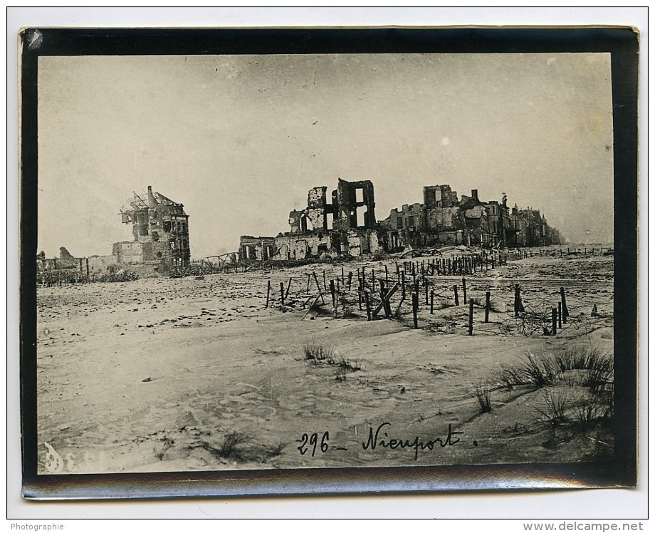 Belgique Nieuport Nieuwpoort Ruines WWI Désastres De La Guerre Ancienne Photo 1918 - Guerra, Militari