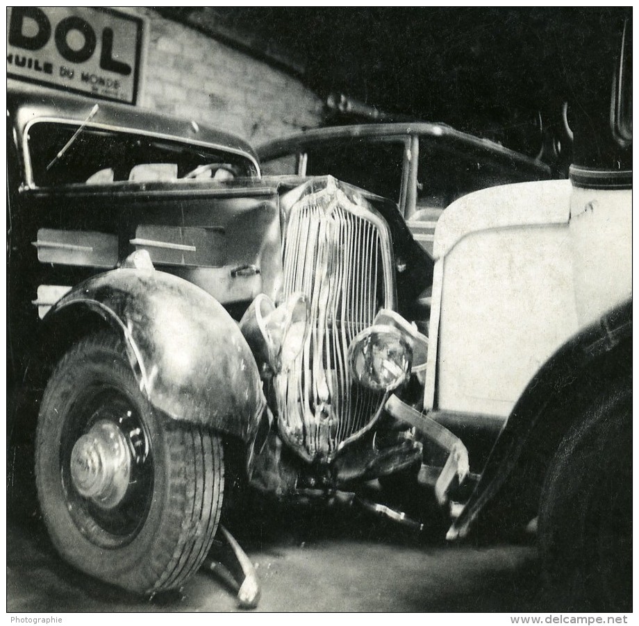 France Mémoires D'une Dépanneuse Accident De Voiture Ancienne Photo 1935 - Cars