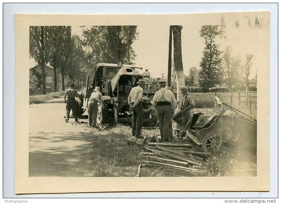 France Mémoires D'une Dépanneuse Accident De Voiture Ancienne Photo 1935 - Cars