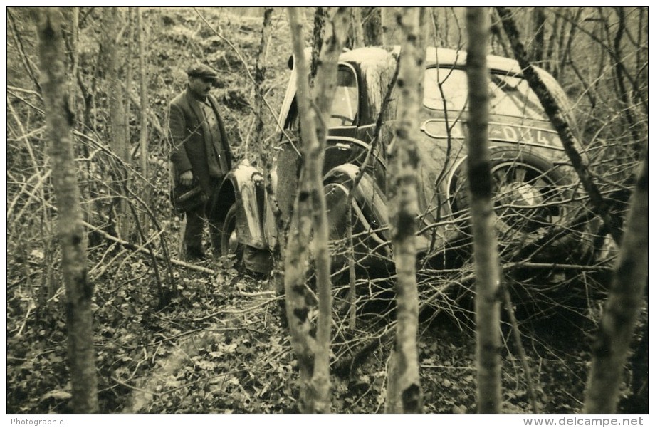 France Mémoires D'une Dépanneuse Accident De Voiture Peugeot? Ancienne Photo 1935 - Cars
