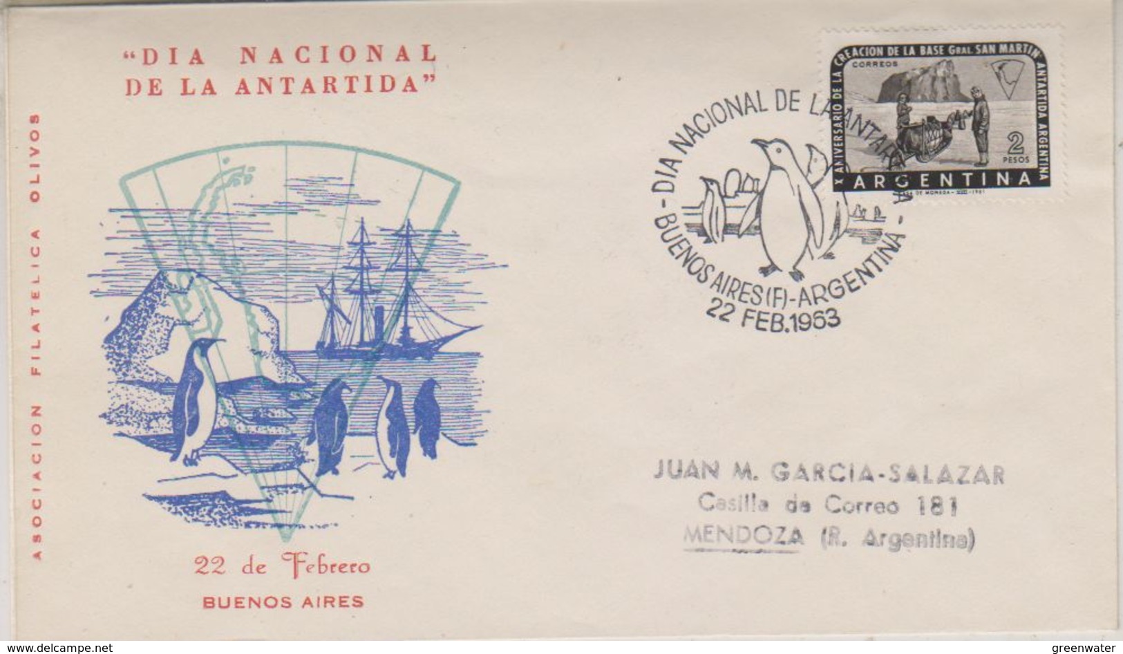 Argentina 1963 Dia Nacional De La Antartida  Cover Ca 22 Feb 1963 (39771) - Events & Gedenkfeiern