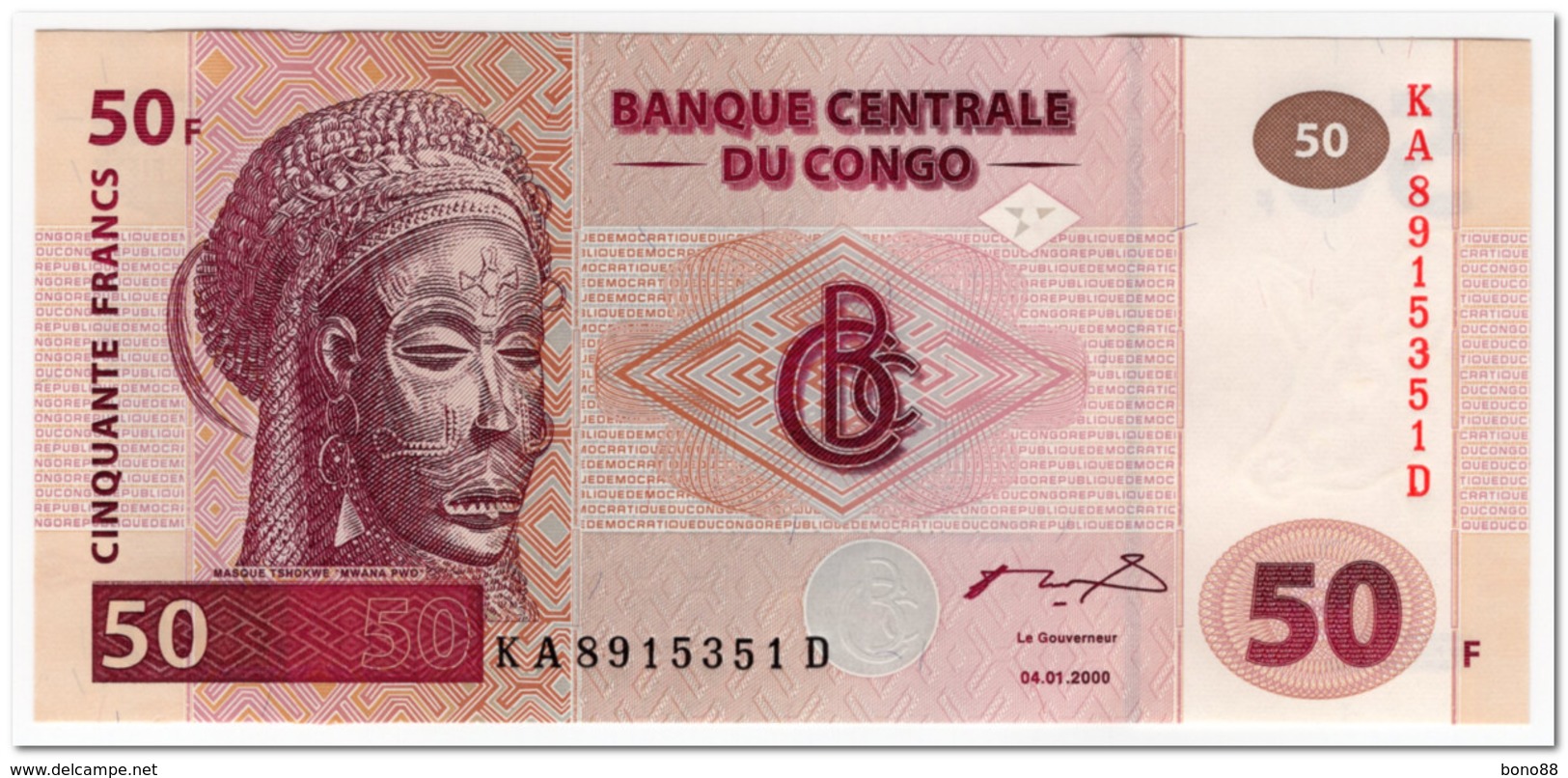 CONGO,50 FRANCS,2000,P.91,UNC - Democratic Republic Of The Congo & Zaire