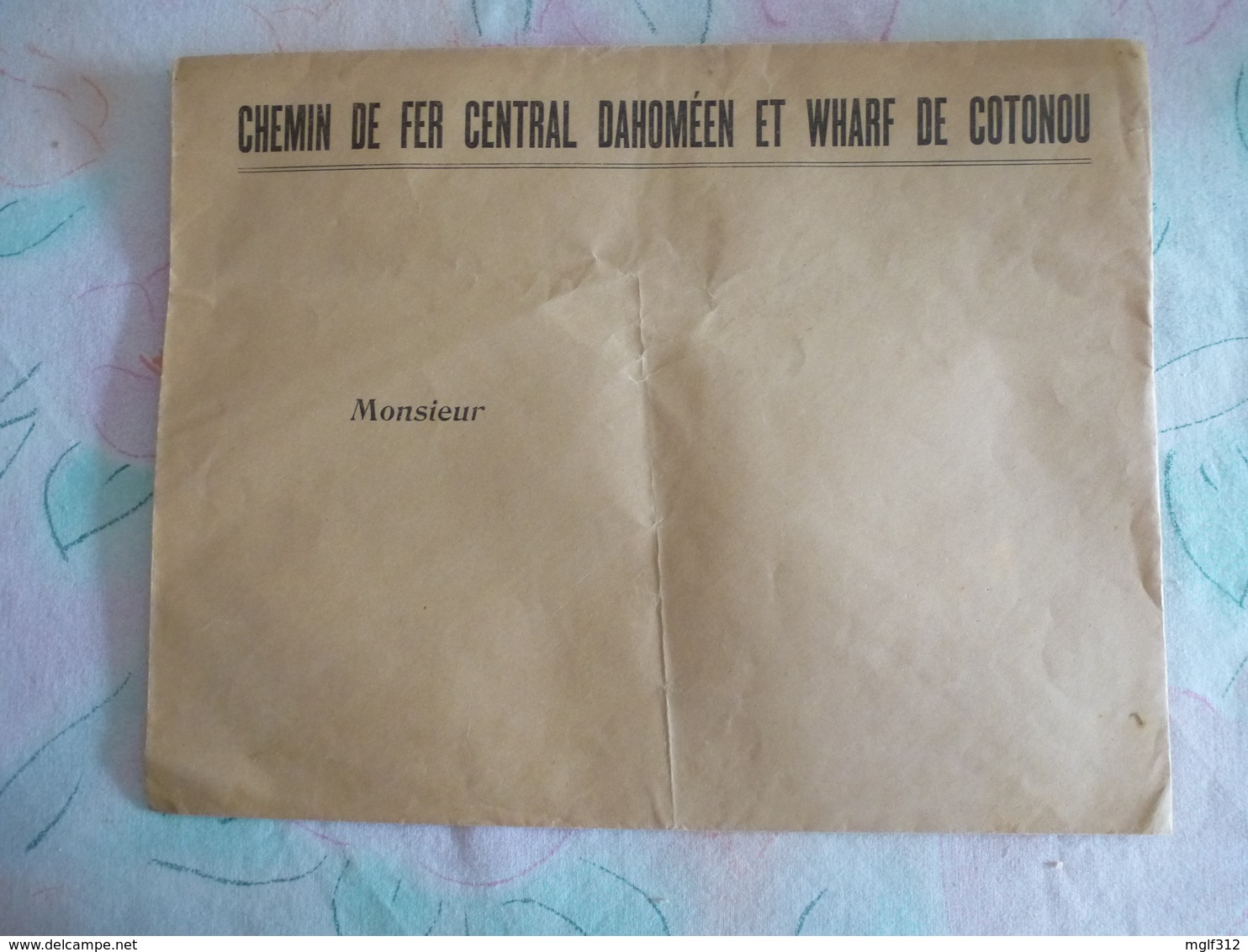 AFRIQUE De L'OUEST : 1 Enveloppe Vierge - CHEMIN DE FER CENTRAL DAHOMEEN ET WHARF DE COTONOU - Other & Unclassified