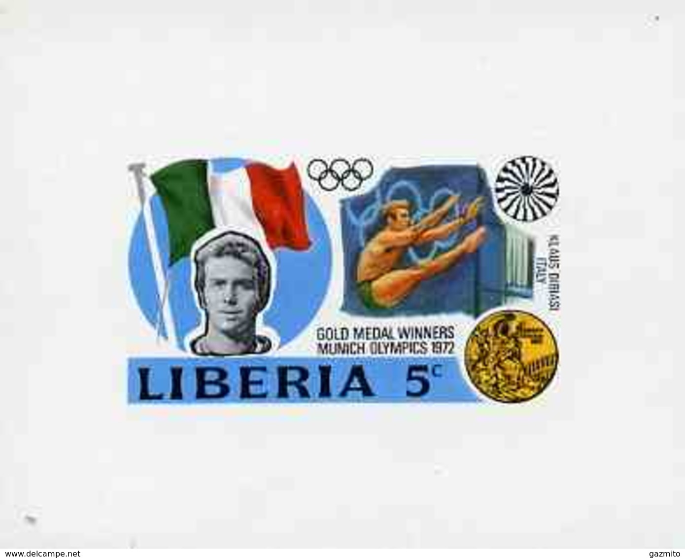 Liberia 1972, Munich Olympics Gold Medal Winners (5c Diving) Imperf Deluxe Sheetlet Unmounted Mint - Kunst- Und Turmspringen